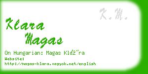 klara magas business card